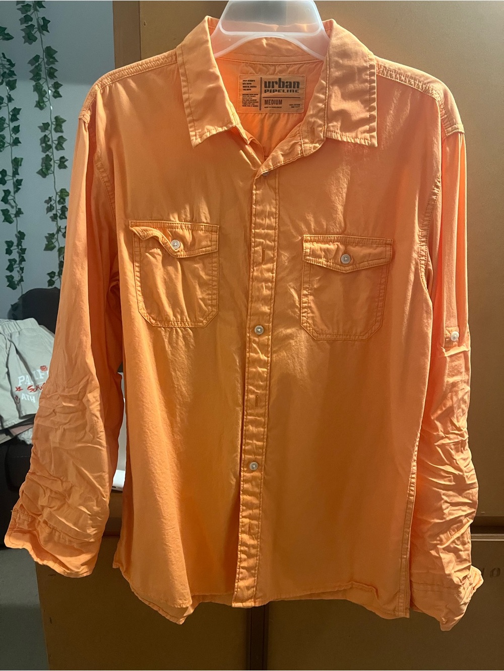 urban pipeline Orange Lightweight Long-Sleeve Shirt Jacket